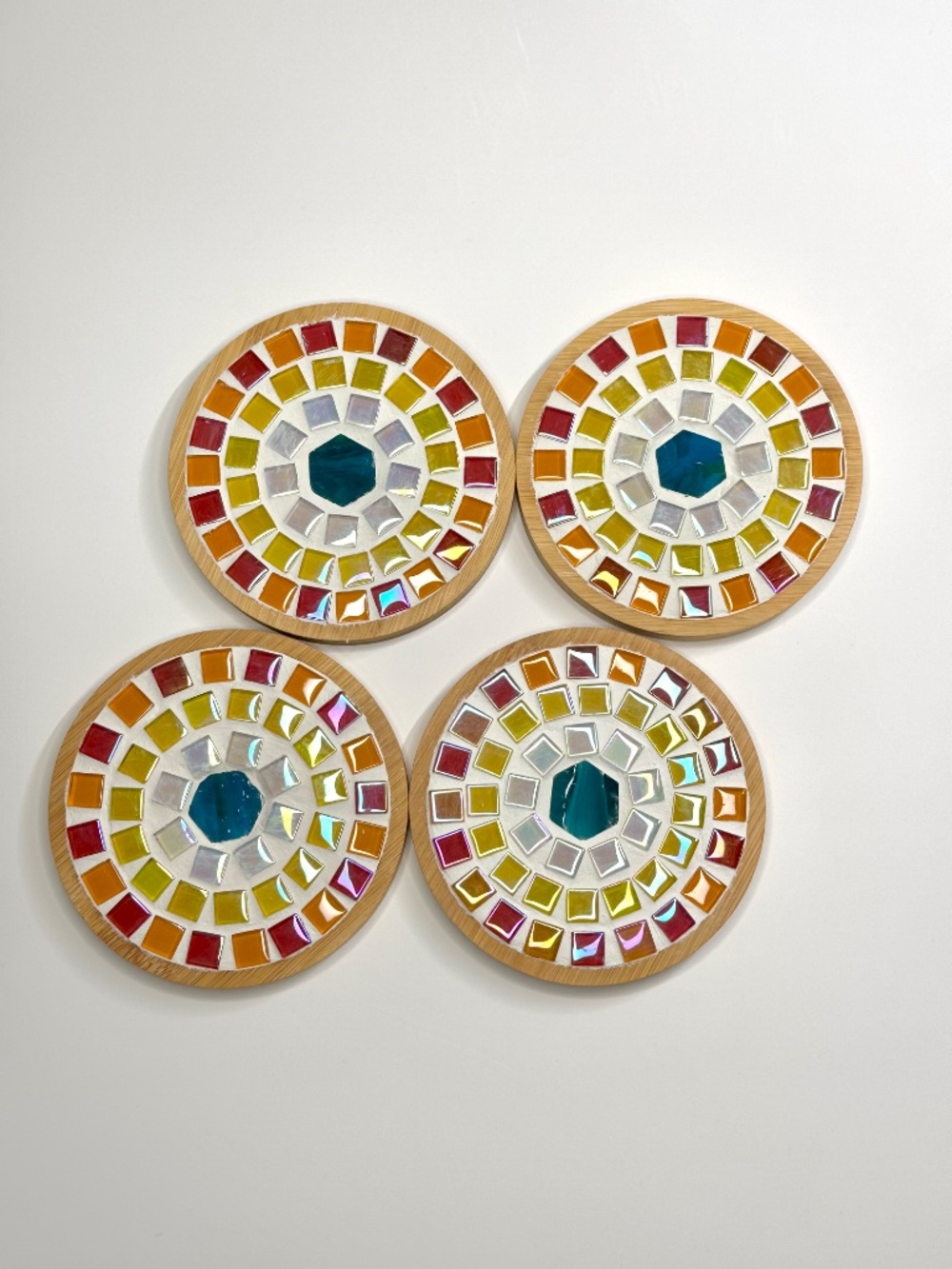 Handmade Mosaic Tile Coasters - Multicolor - Picture 5 of 5